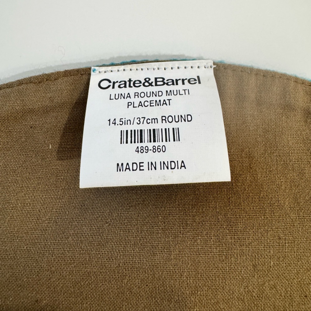Crate&Barrel Multicolor Set of 4 Striped Placemats - Picture 6 of 6